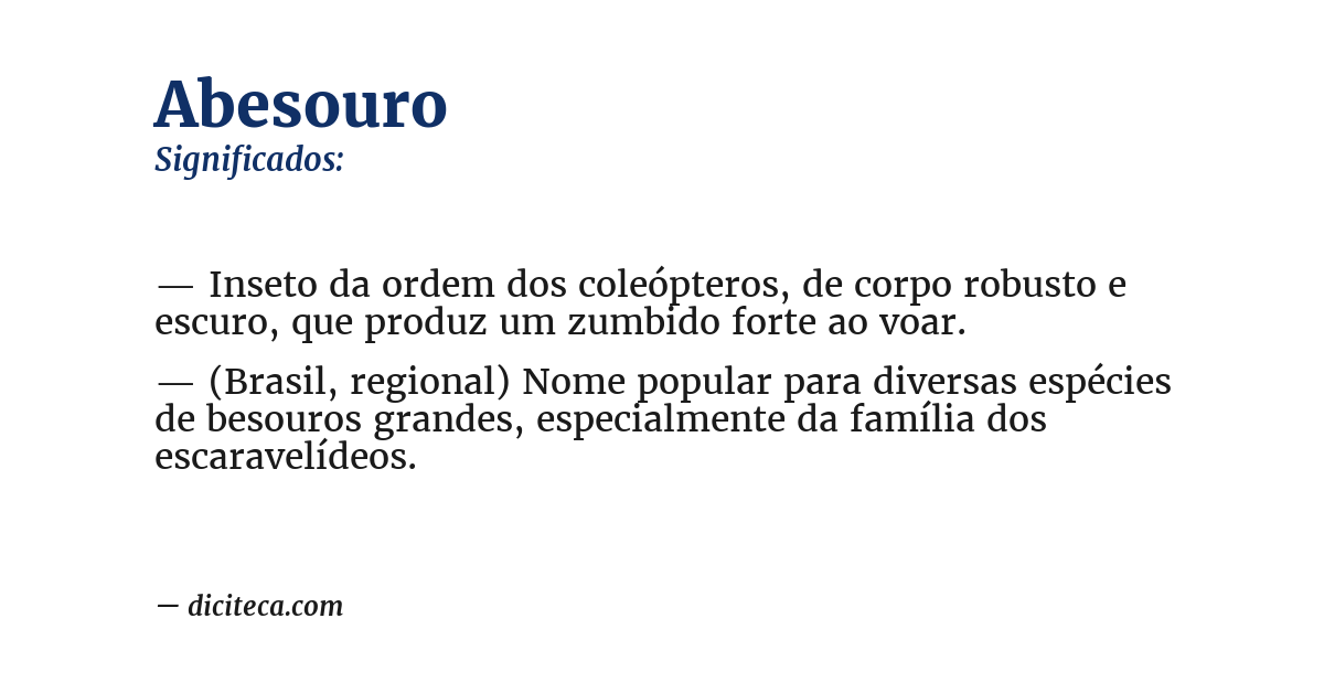 Significado de abesouro