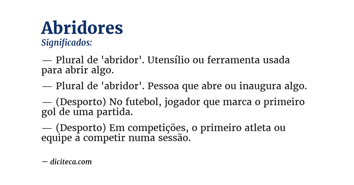 Significado de abridores