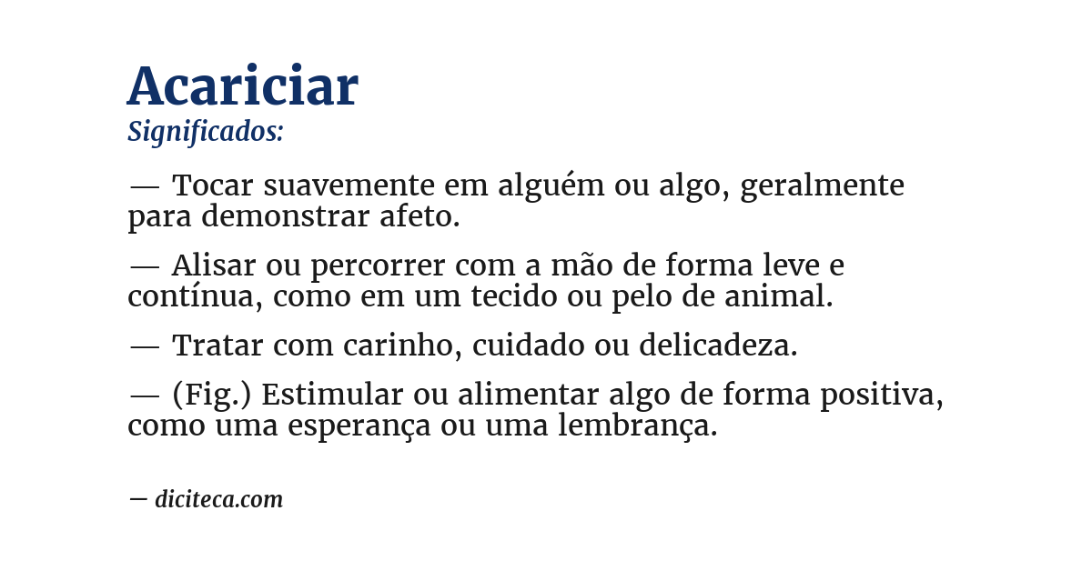 Significado de acariciar