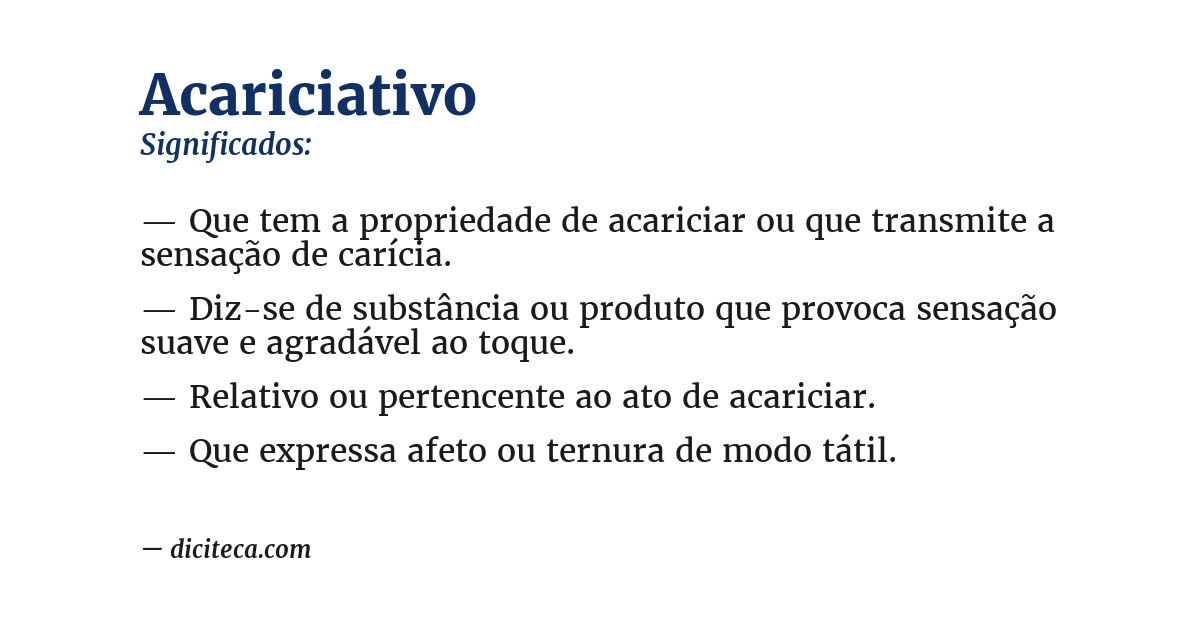 Significado de acariciativo