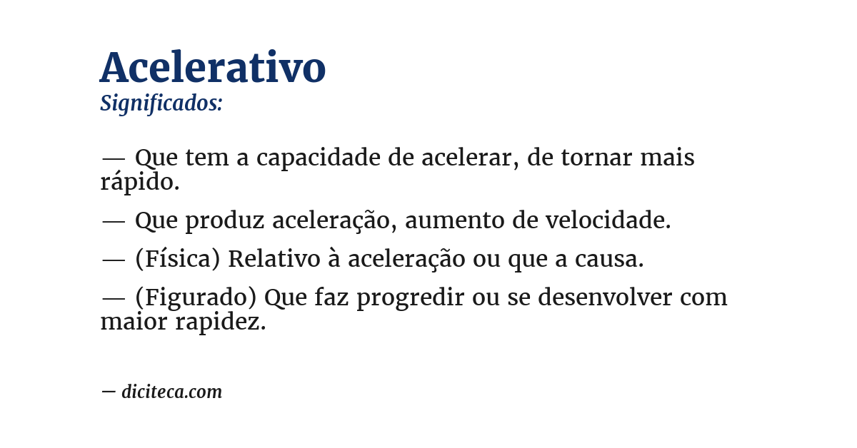 Significado de acelerativo