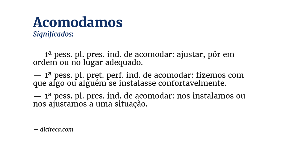 Significado de acomodamos
