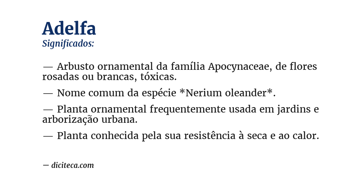 Significado de adelfa