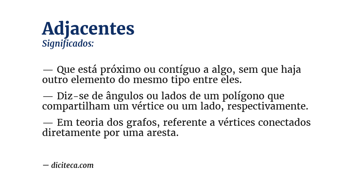 Significado de adjacentes