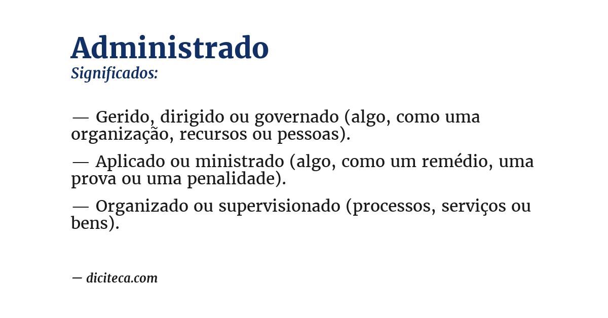 Significado de administrado