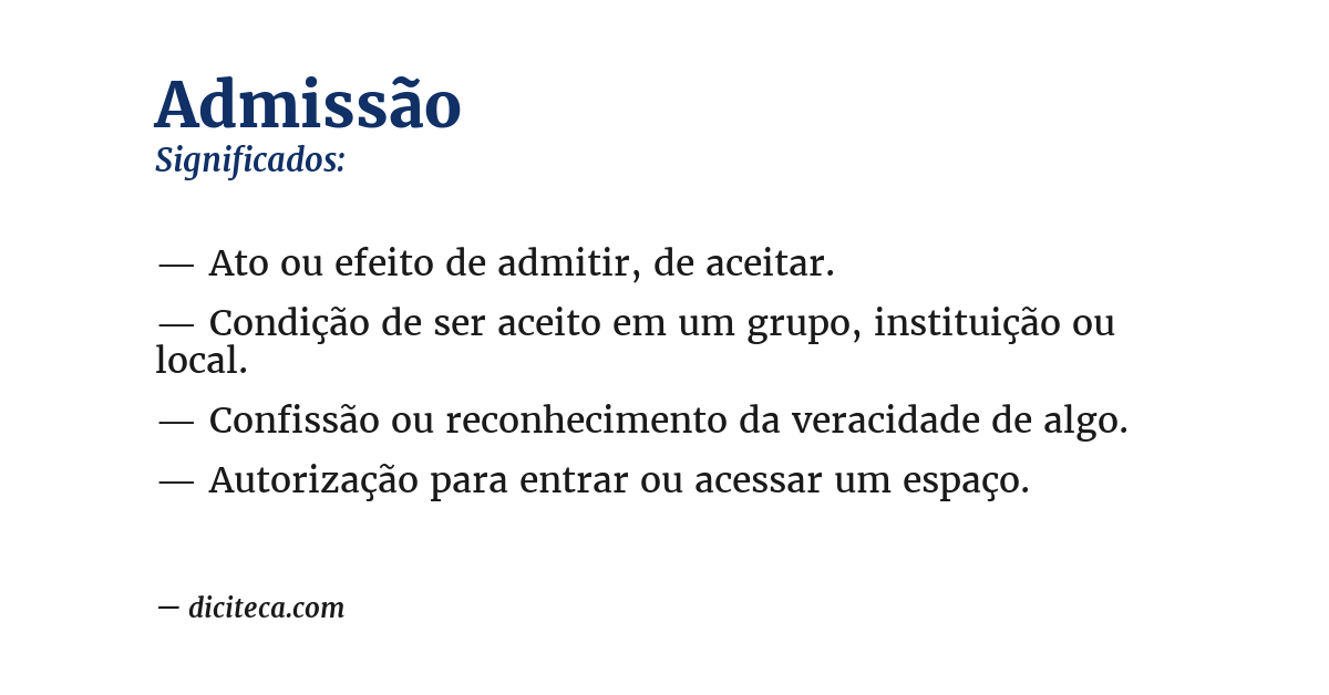 Significado de admissão