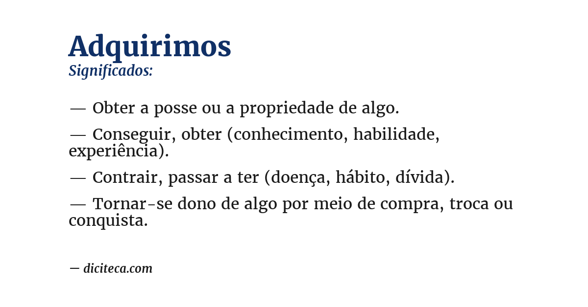 Significado de adquirimos