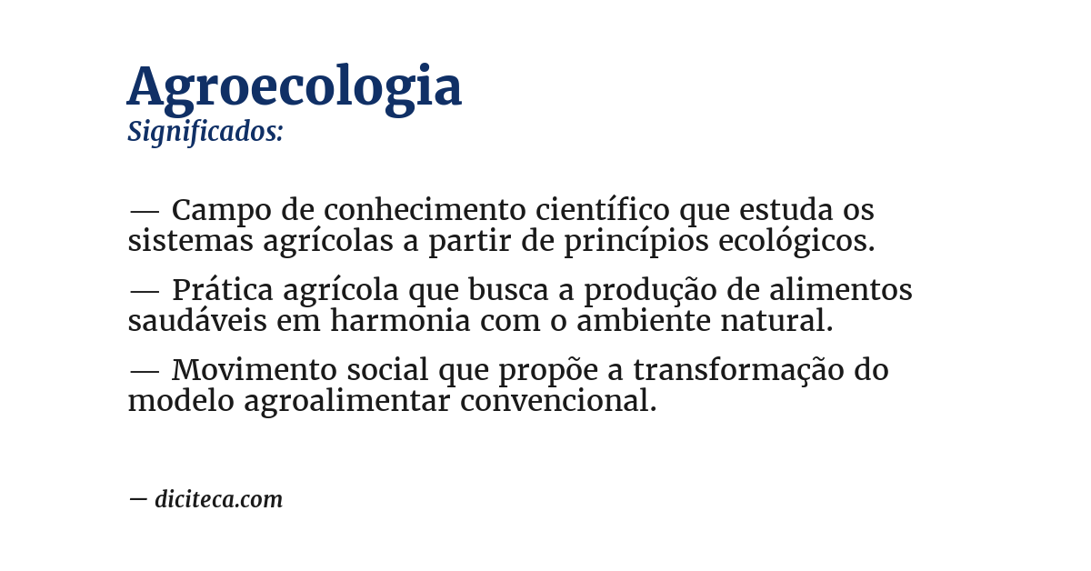 Significado de agroecologia