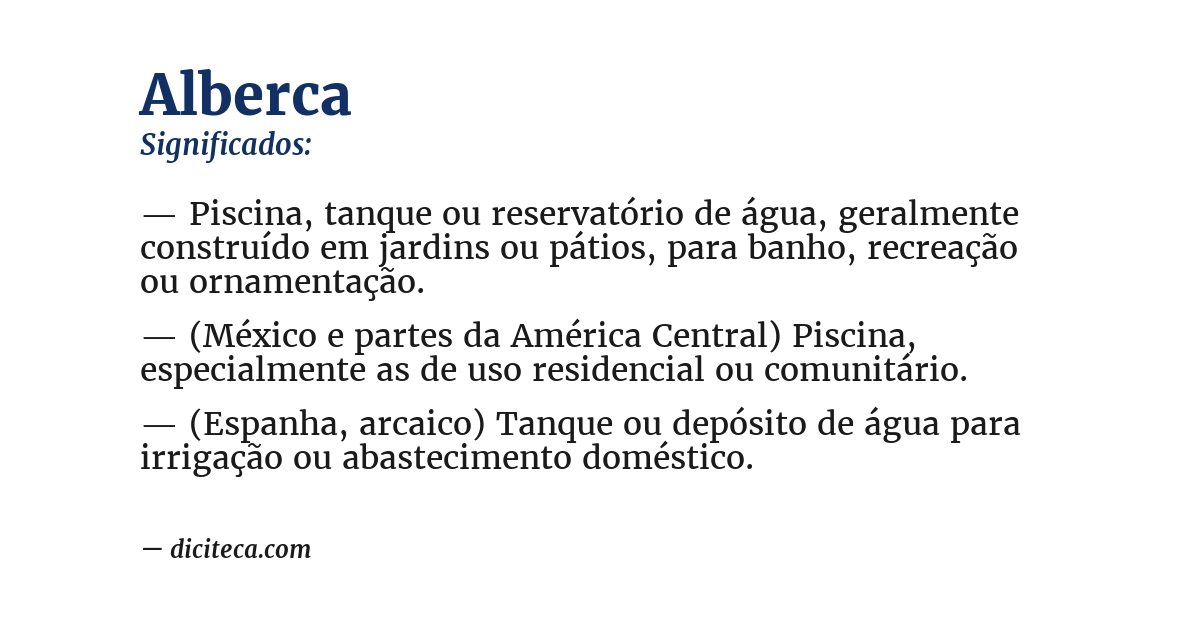 Significado de alberca