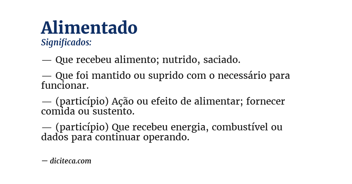 Significado de alimentado