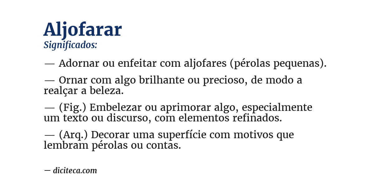 Significado de aljofarar