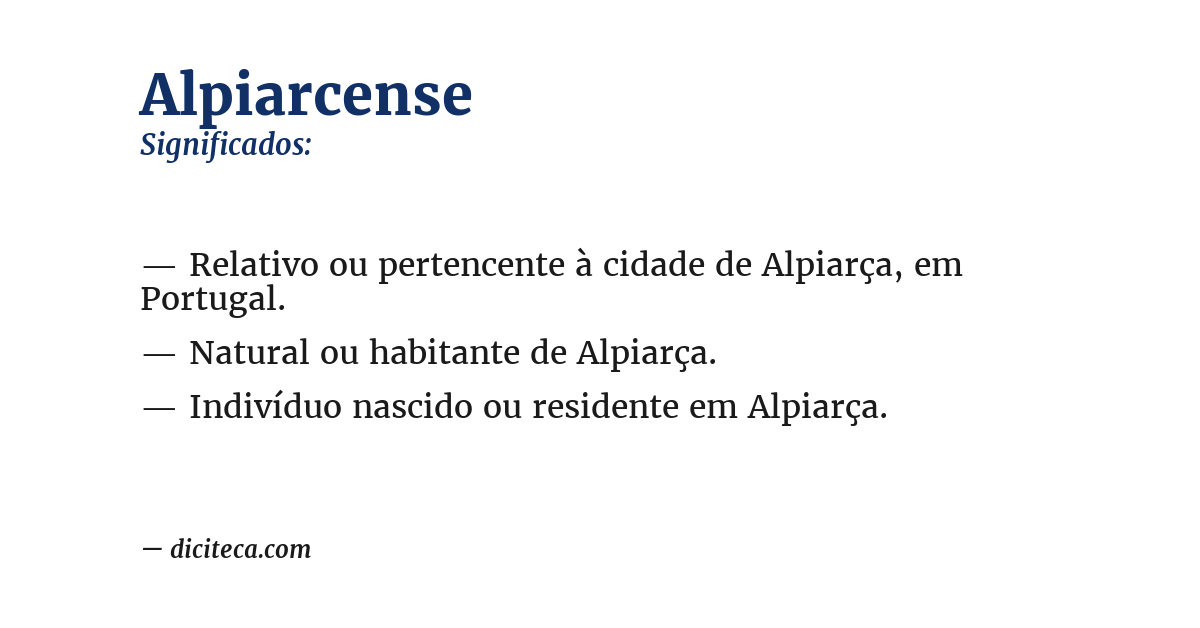 Significado de alpiarcense
