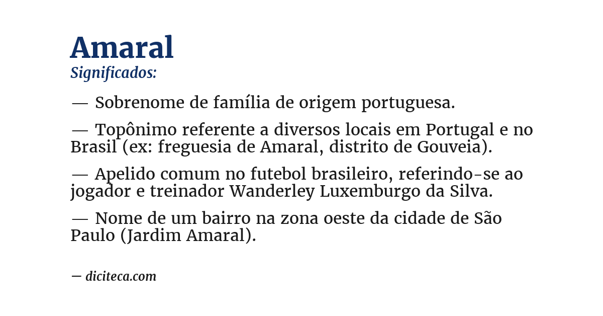 Significado de amaral