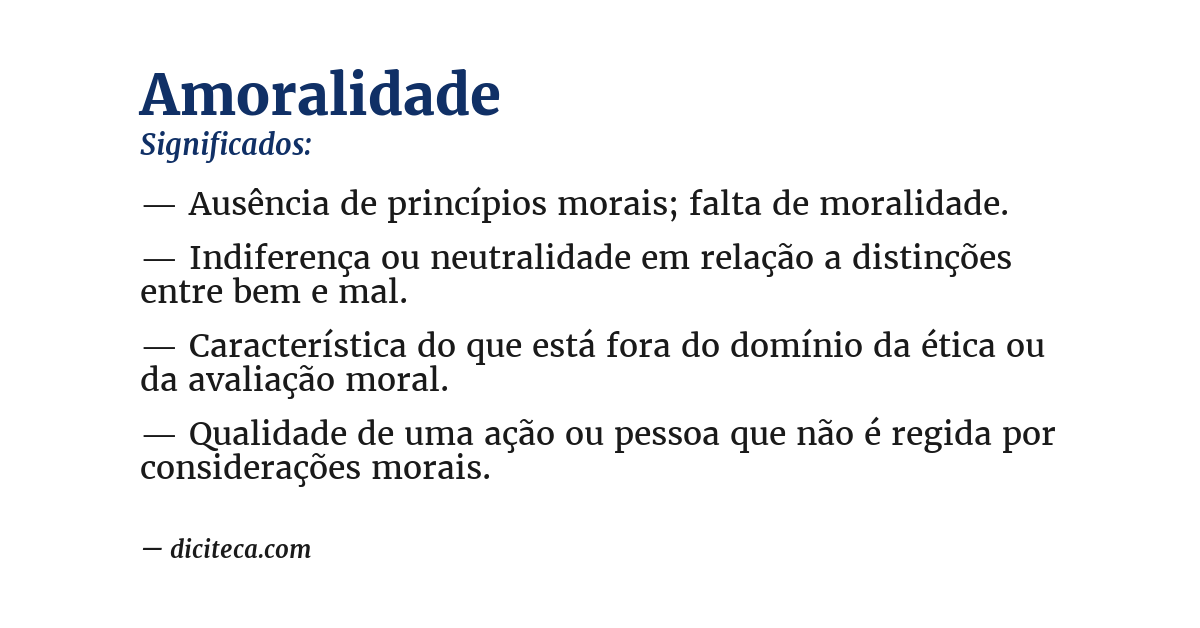 Significado de amoralidade