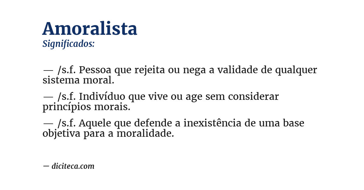 Significado de amoralista