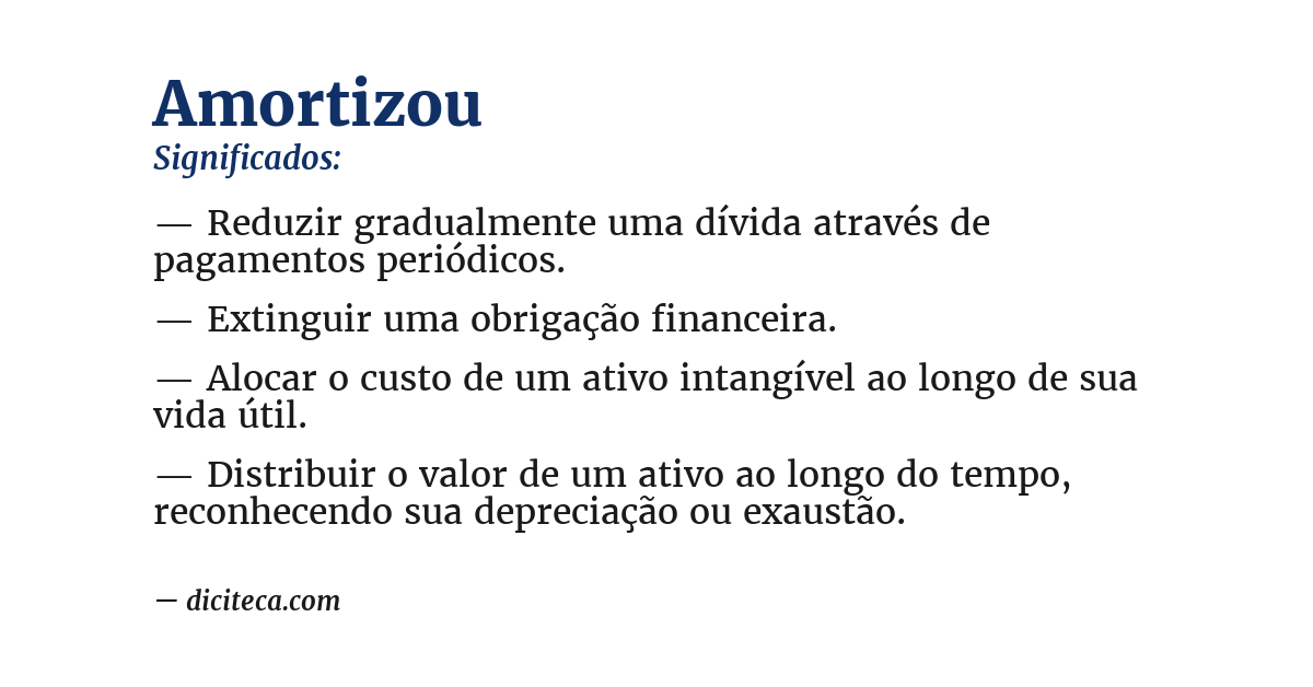 Significado de amortizou