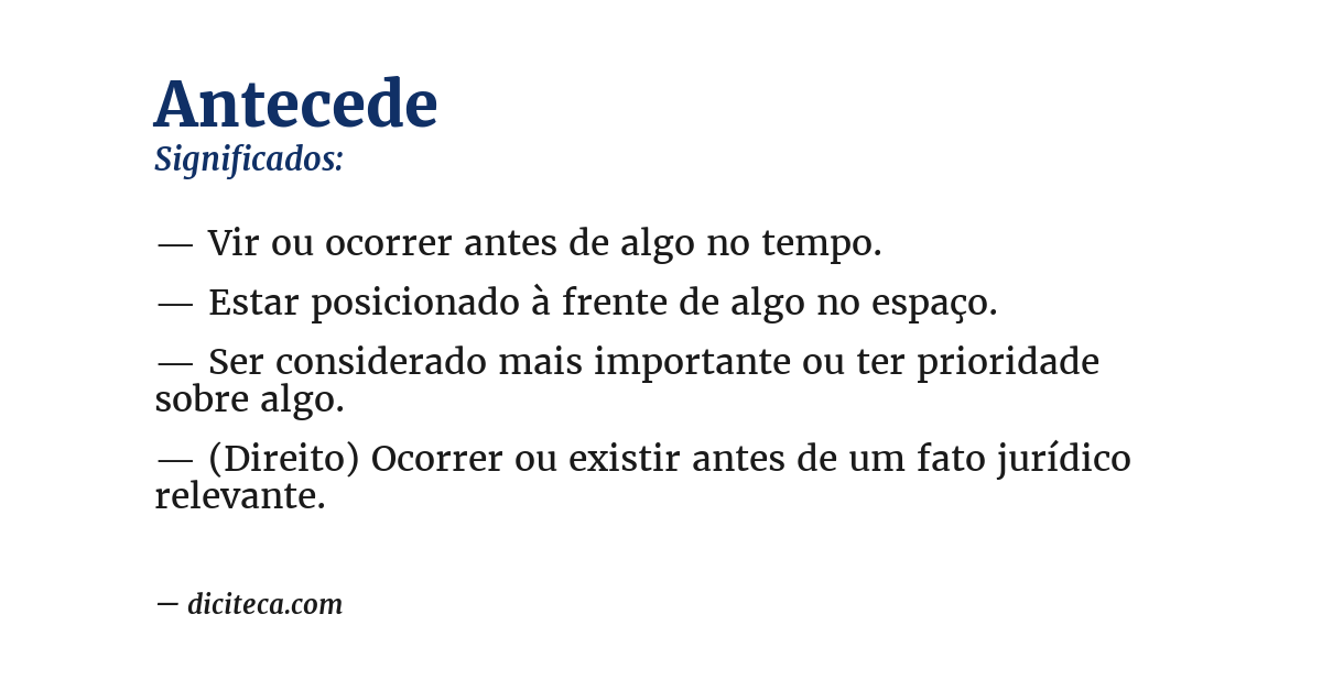 Significado de antecede