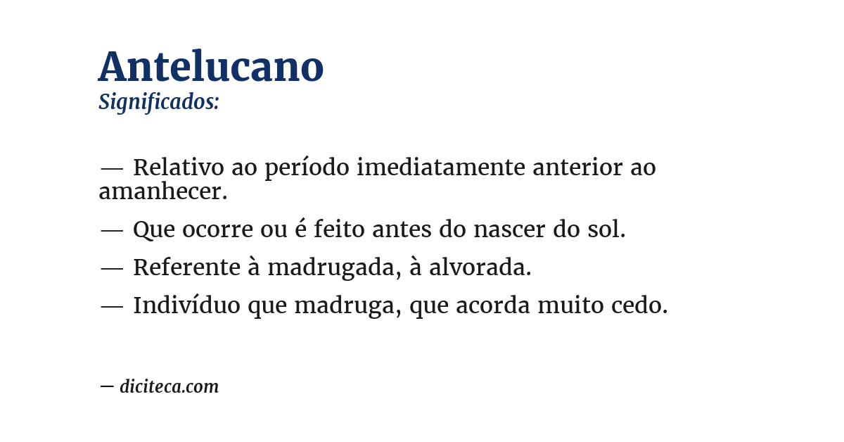 Significado de antelucano