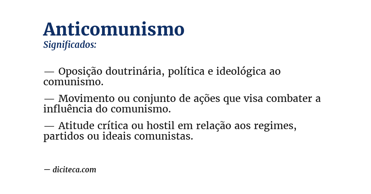 Significado de anticomunismo