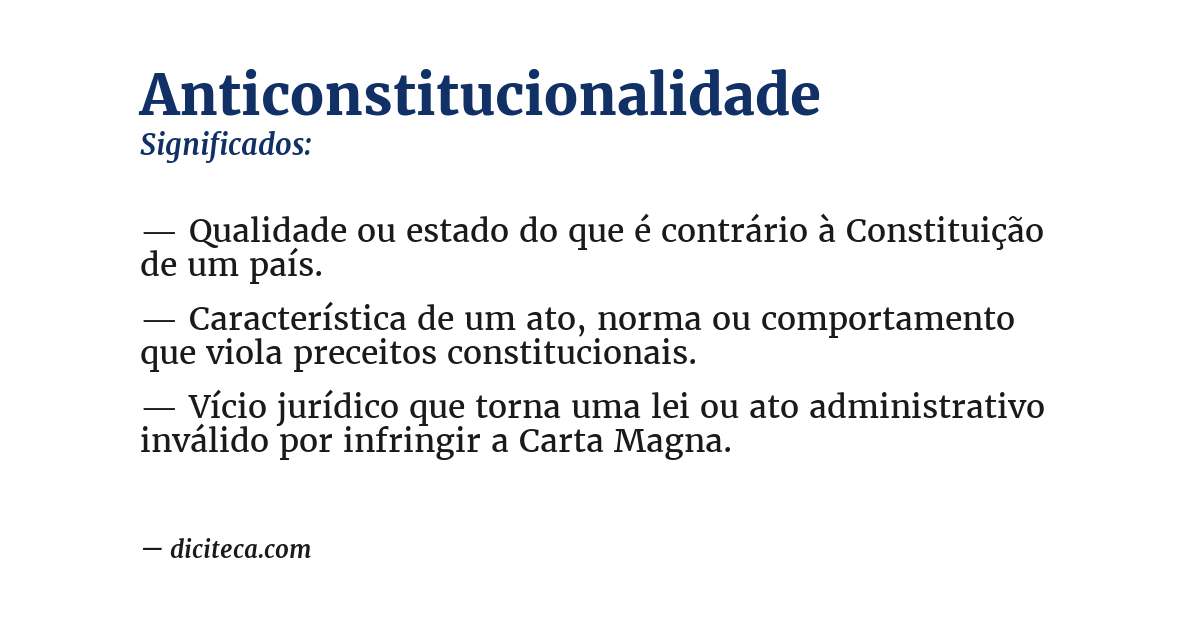 Significado de anticonstitucionalidade