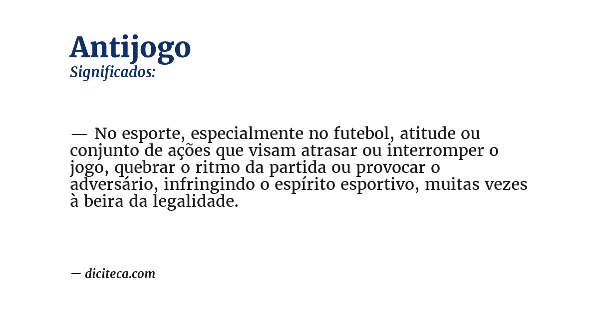 Significado de antijogo