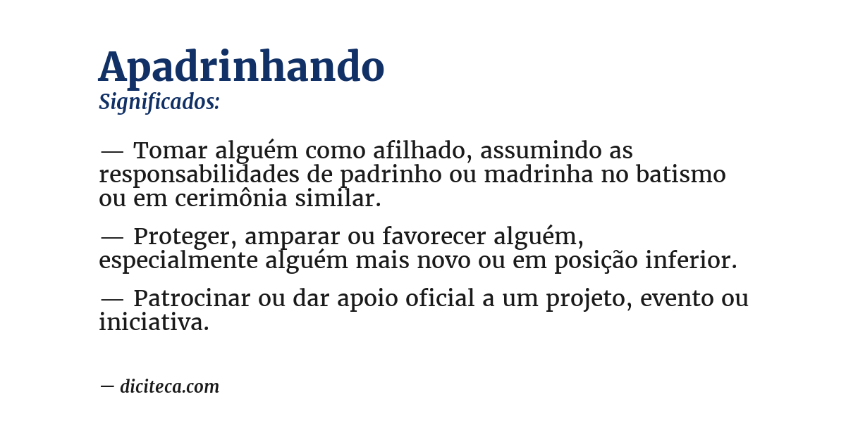 Significado de apadrinhando