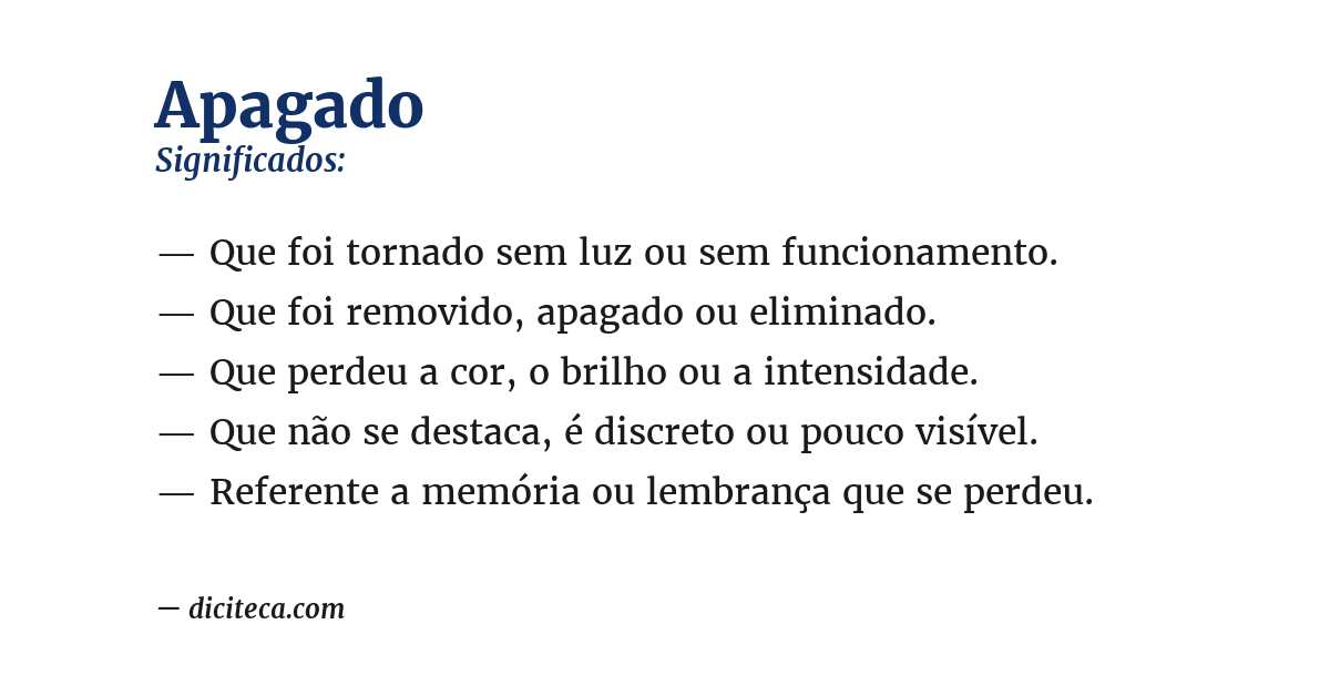 Significado de apagado