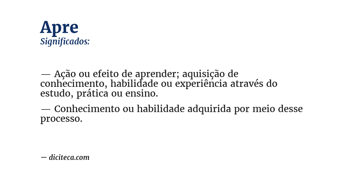 Significado de apre