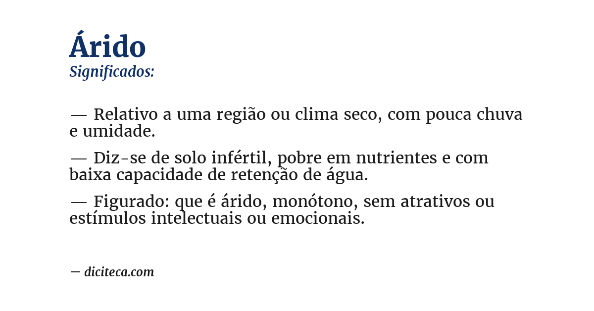 Significado de árido