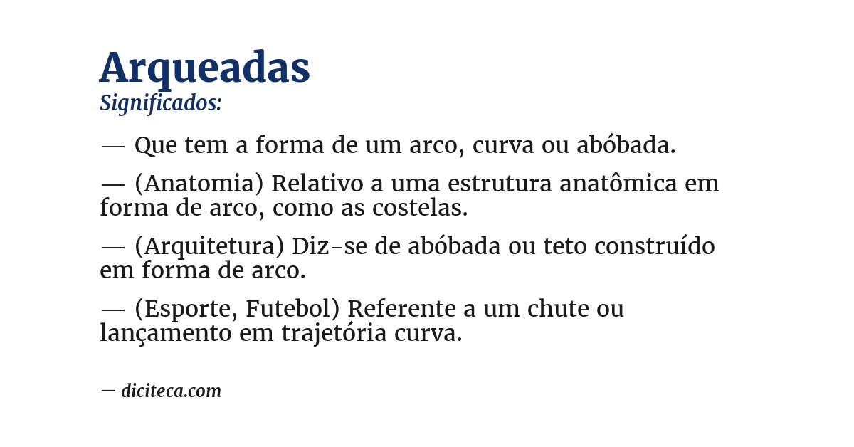 Significado de arqueadas