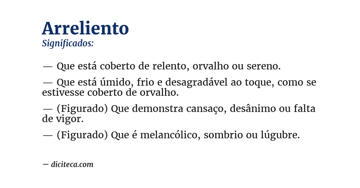 Significado de arreliento
