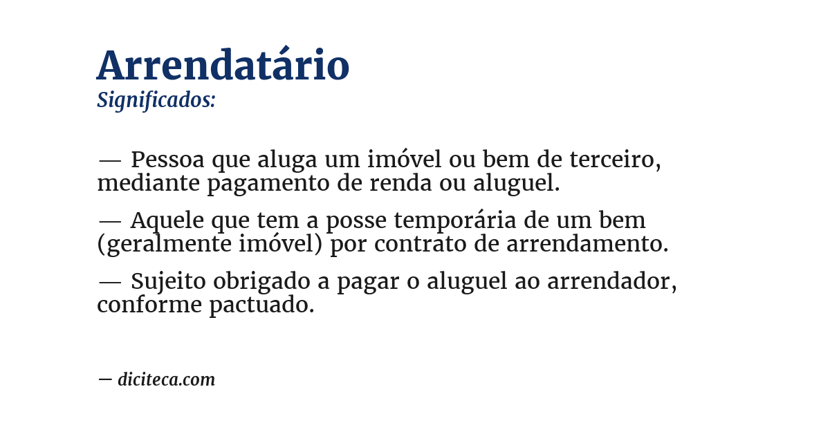 Significado de arrendatário