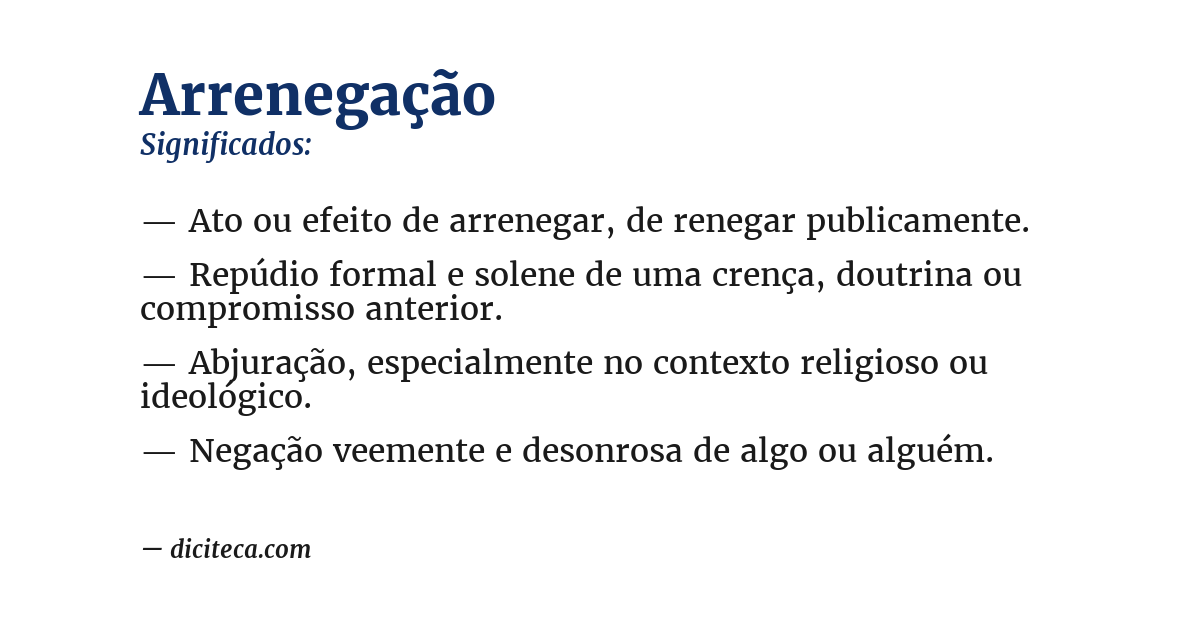 Significado de arrenegação