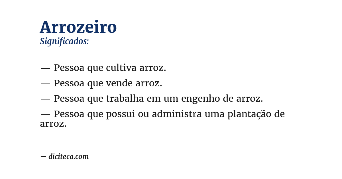 Significado de arrozeiro
