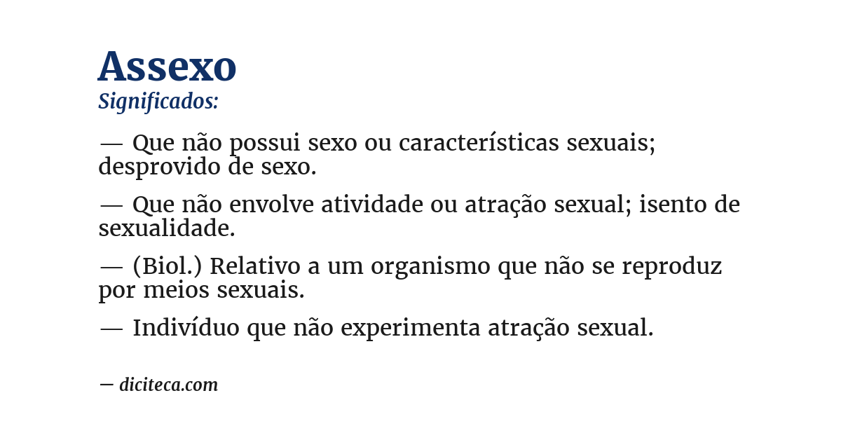Significado de assexo
