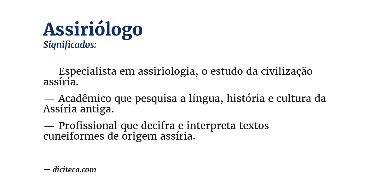 Significado de assiriólogo