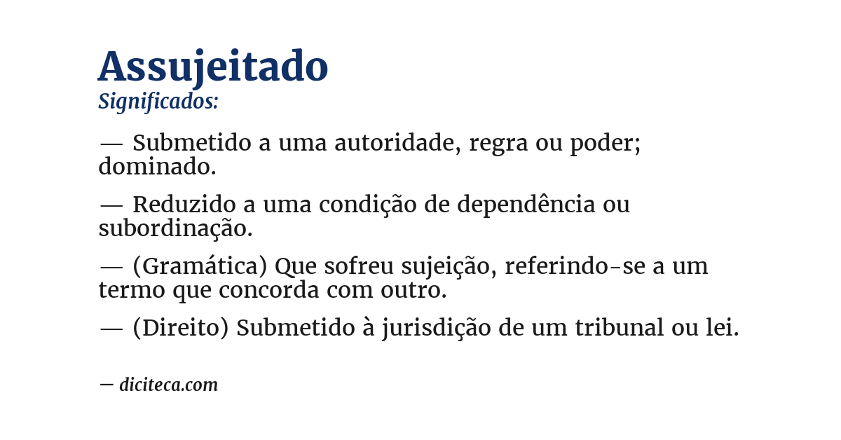 Significado de assujeitado