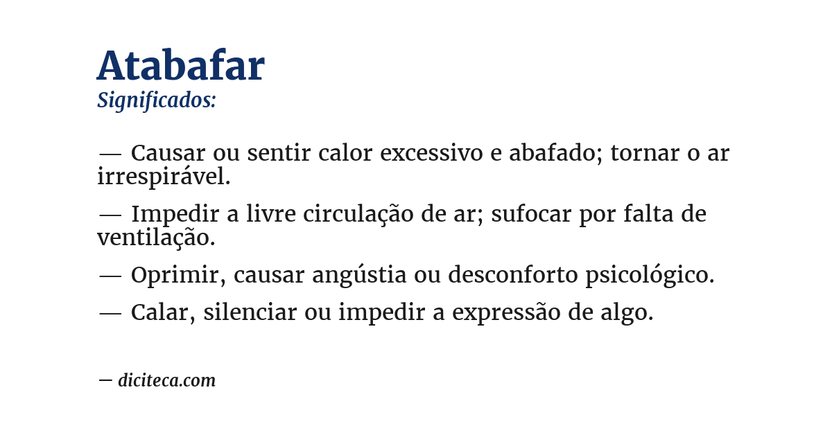 Significado de atabafar