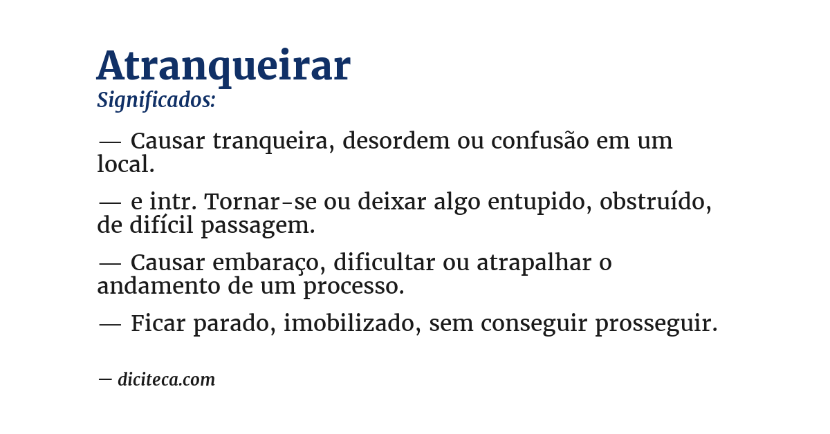 Significado de atranqueirar