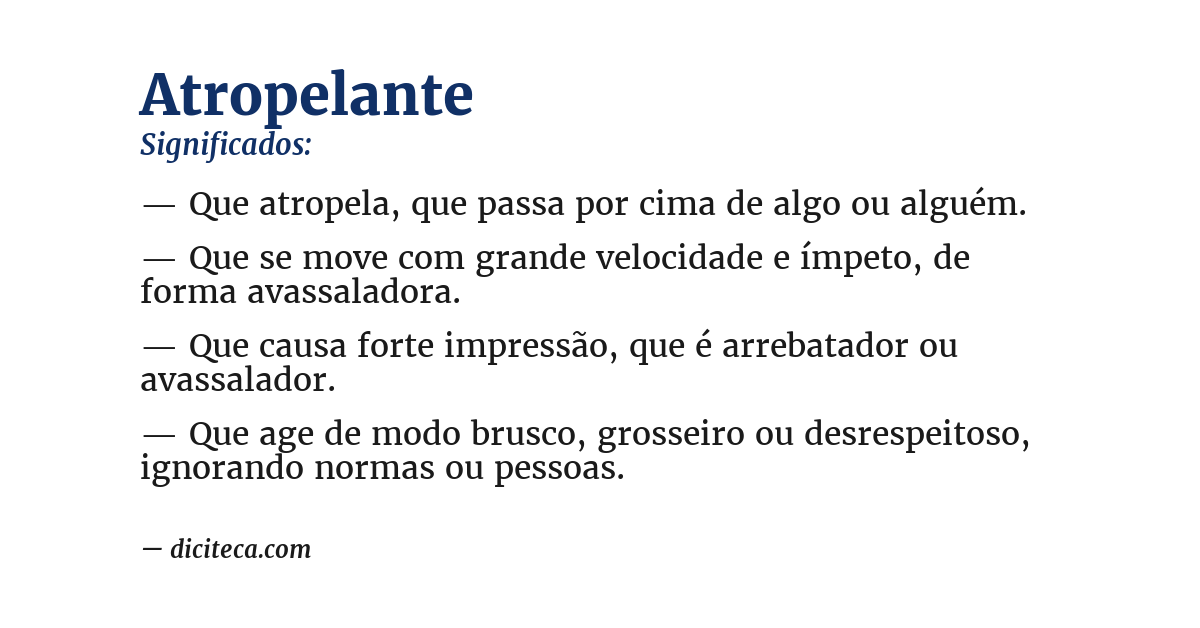 Significado de atropelante