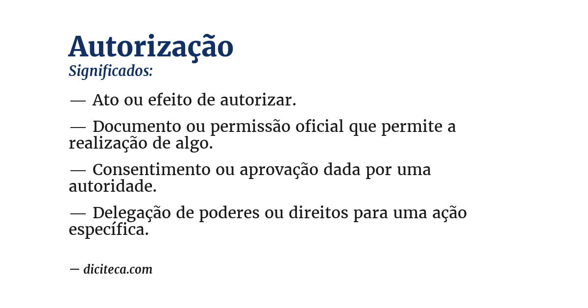 Significado de autorização