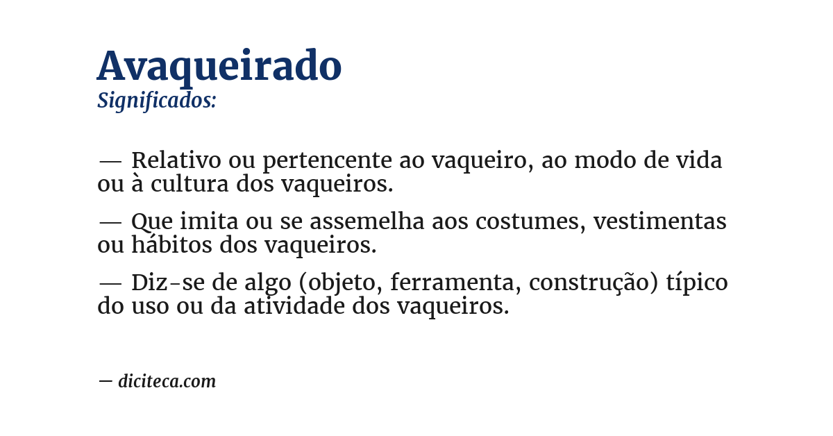 Significado de avaqueirado