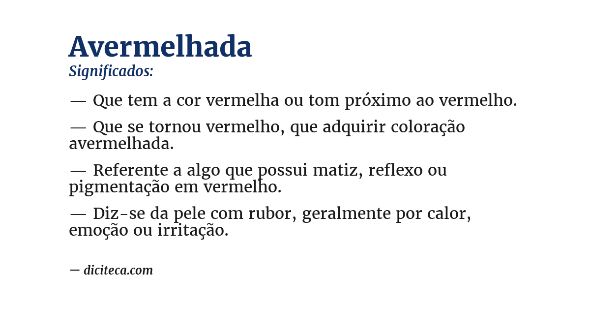 Significado de avermelhada