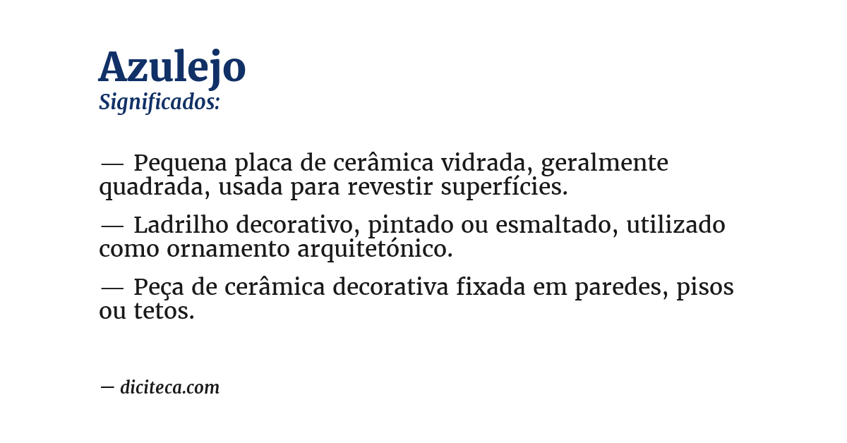 Significado de azulejo