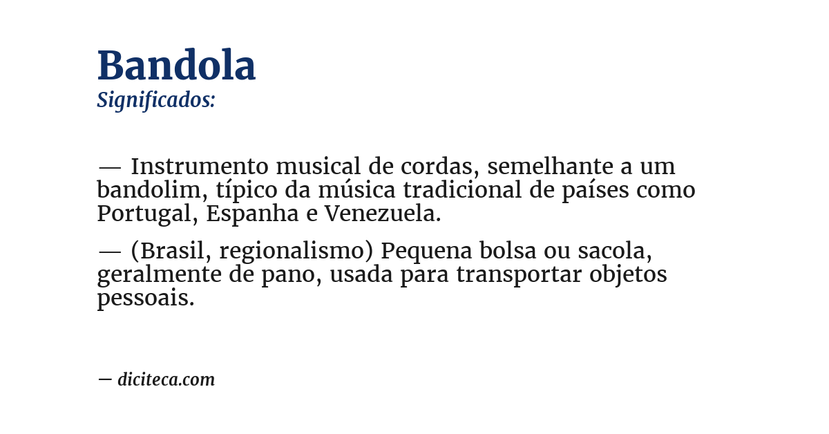 Significado de bandola