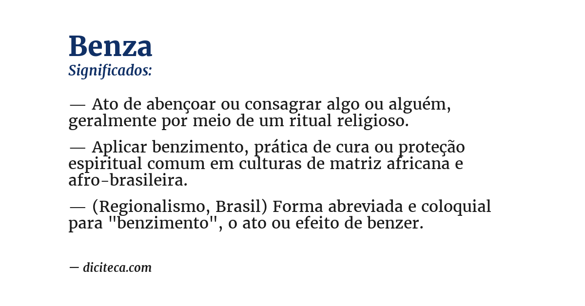 Significado de benza