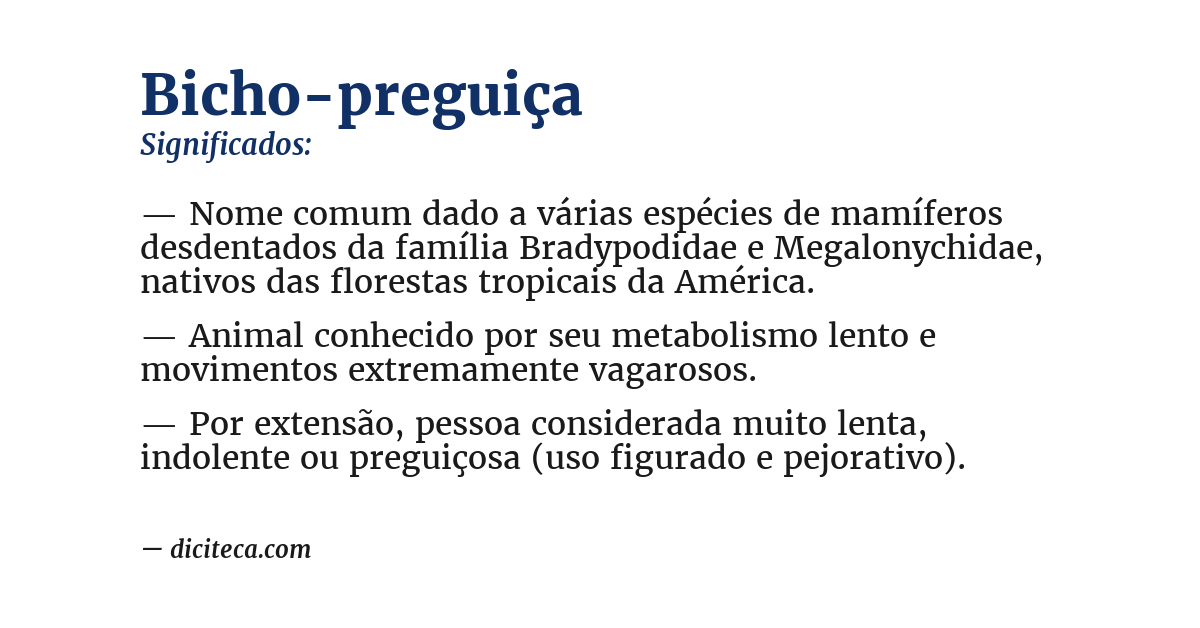 Significado de bicho-preguiça