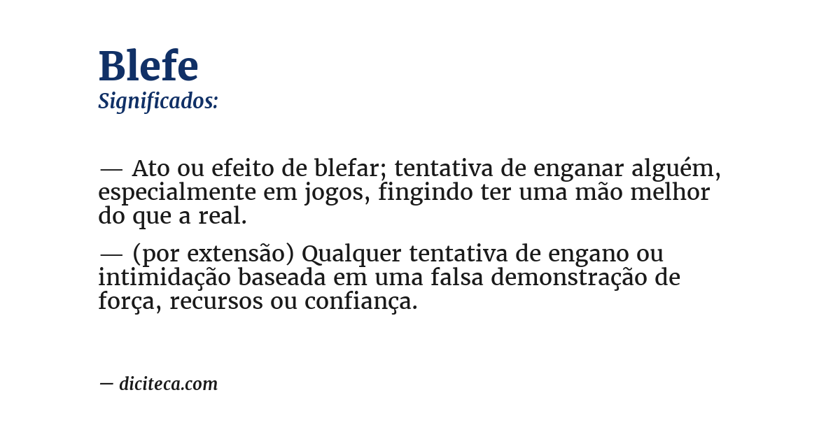 Significado de blefe