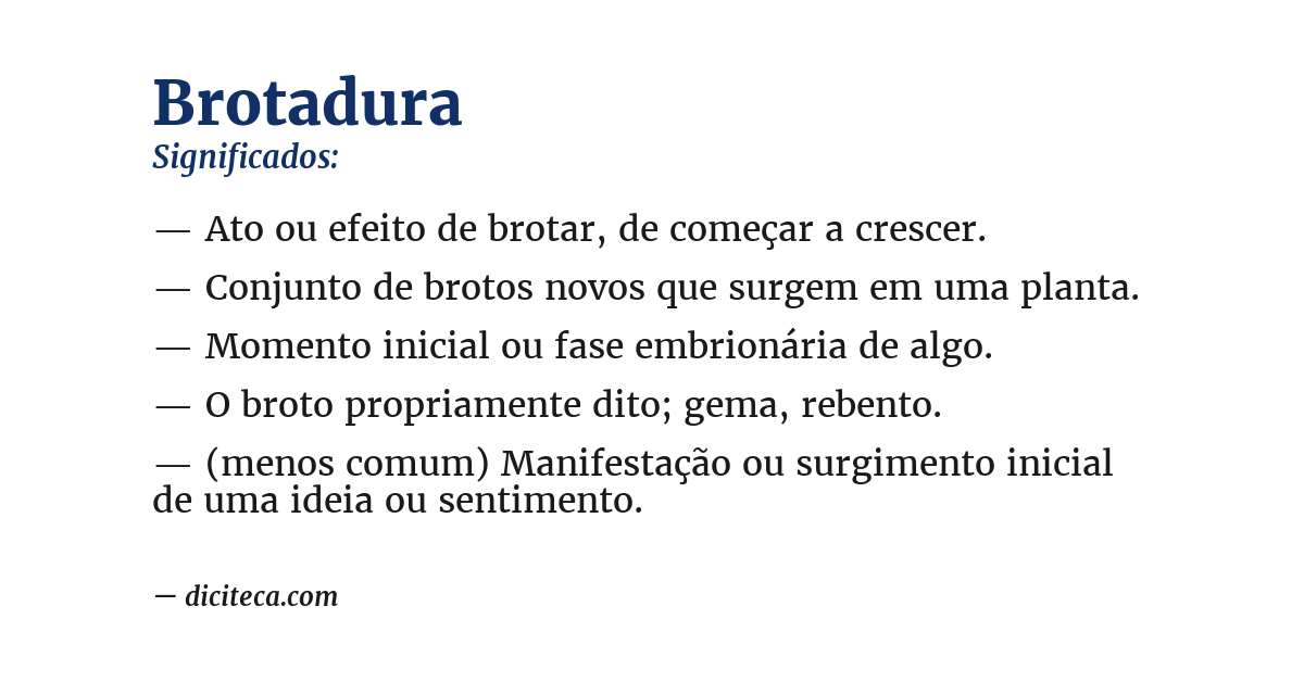 Significado de brotadura