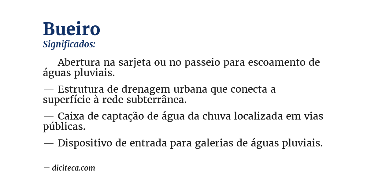 Significado de bueiro